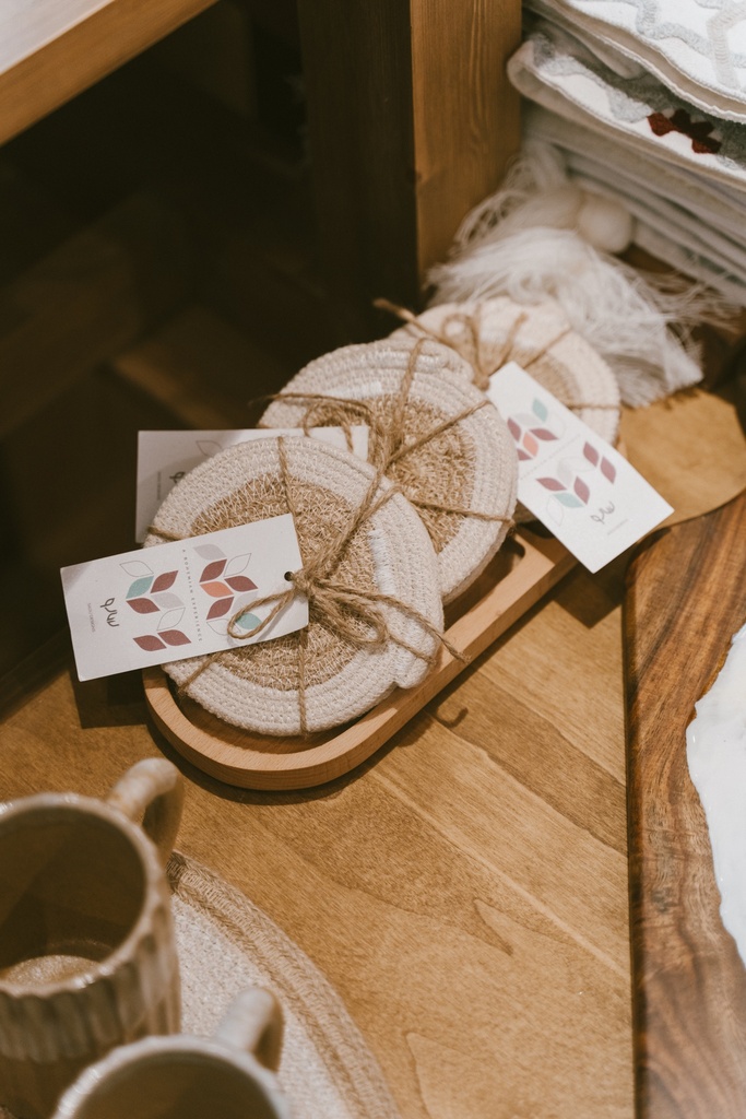 Cotton-Jute Coasters-Set of 4 