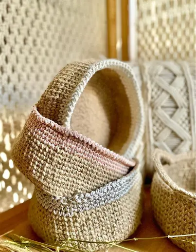 [b00017sjfk] Organizer Round-Basket (kashmir).webp