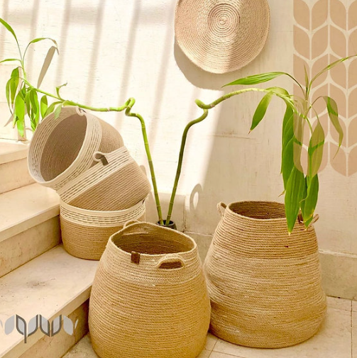 [b0002sj35x30] Cone Jute Basket (35 X 30 CM).webp