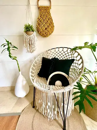 [hf0004mcg] Wide Macrame Chair-cotton rope (Gold).webp