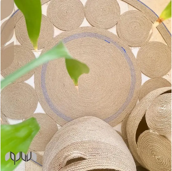 [r0005sj100bl] Round Donuts Rug (100 CM, blue).webp