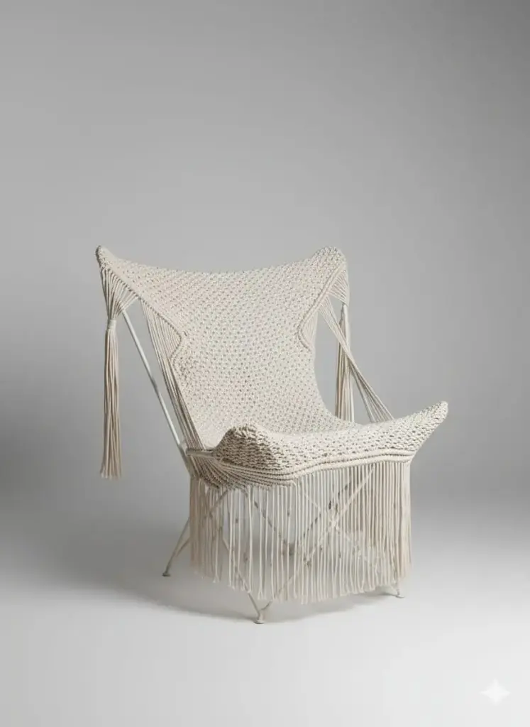 [hf0001mcb] Sadu Macrame Chair (black)