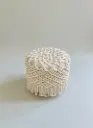 Spiral-pattern macramé Ottoman