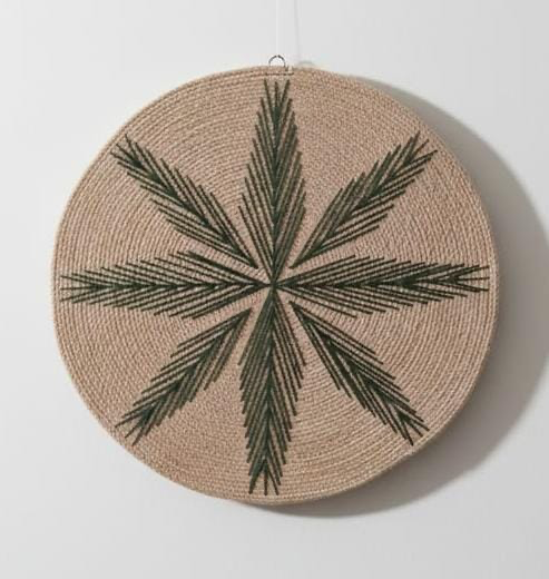 [h00024mc50g] Palm Leaves Wall-Plate (50 CM, green)