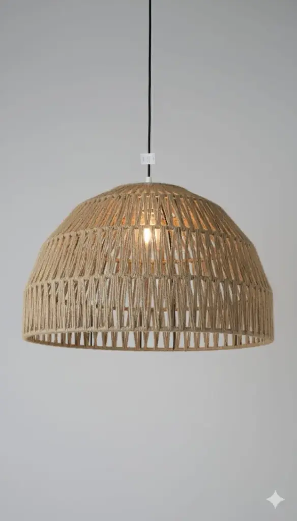 [1100101a] Half-circle Jute Lampshade (40 CM)