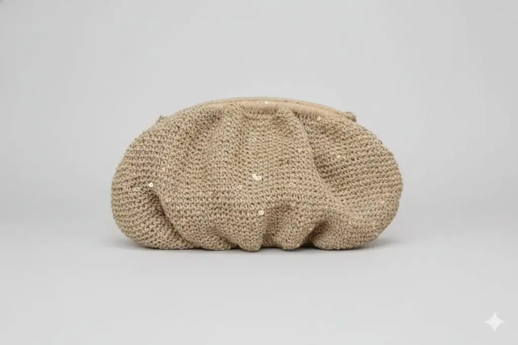 POU Raffia Clutch