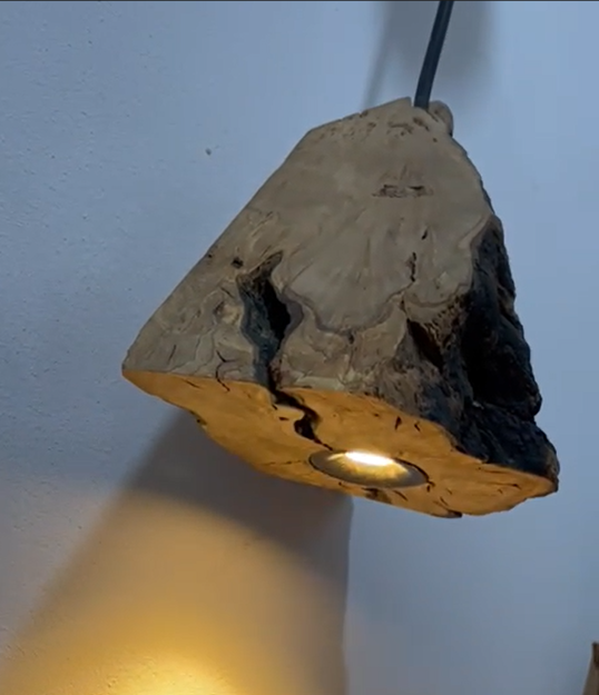 Olive Wood Lighting Unit