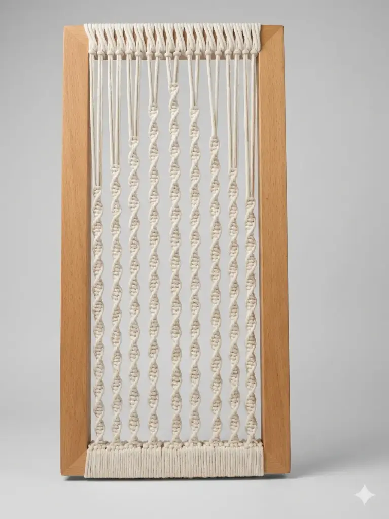 Spiral macrame frame