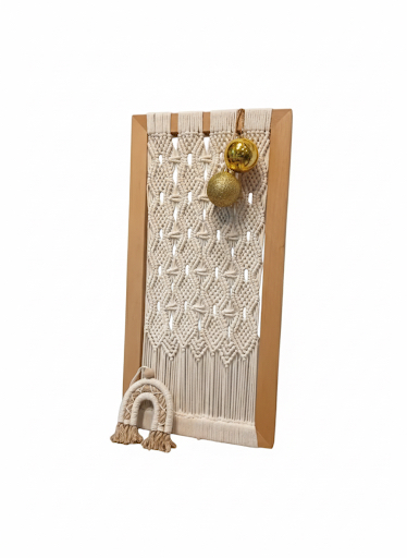 Floral macrame frame