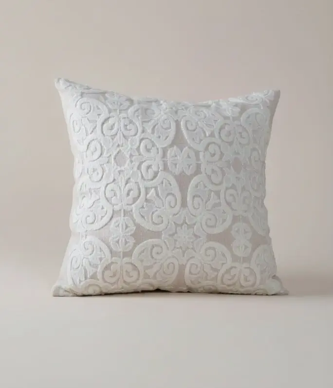 White Arabesque Cushion