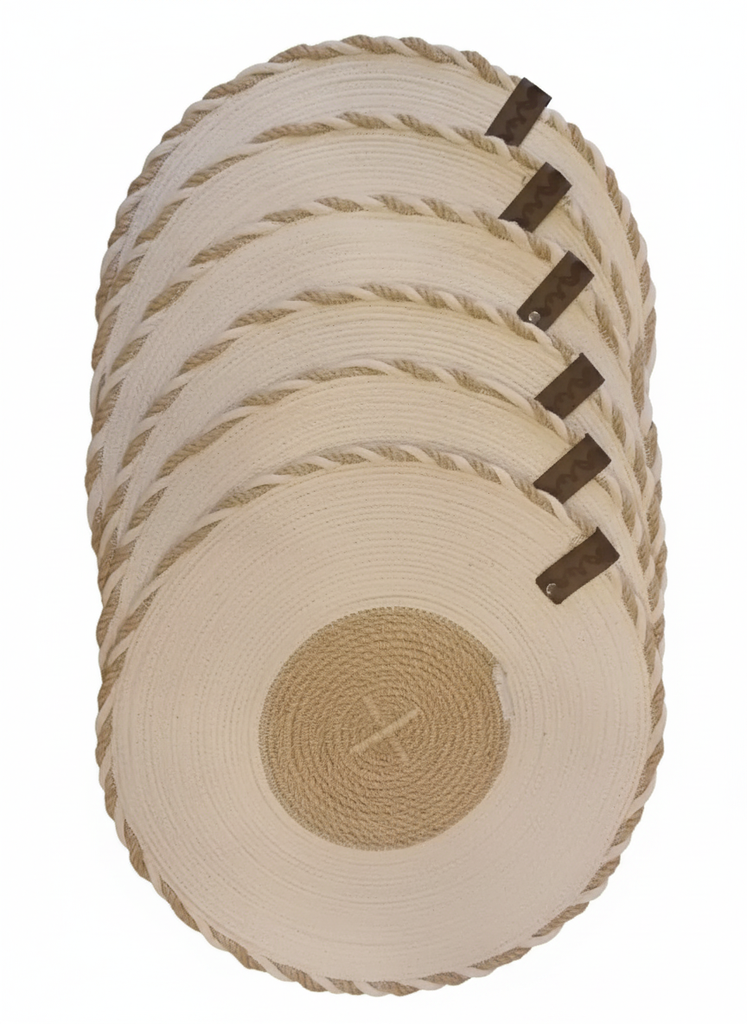 Braid Cotton Jute Placemat Set of 6 