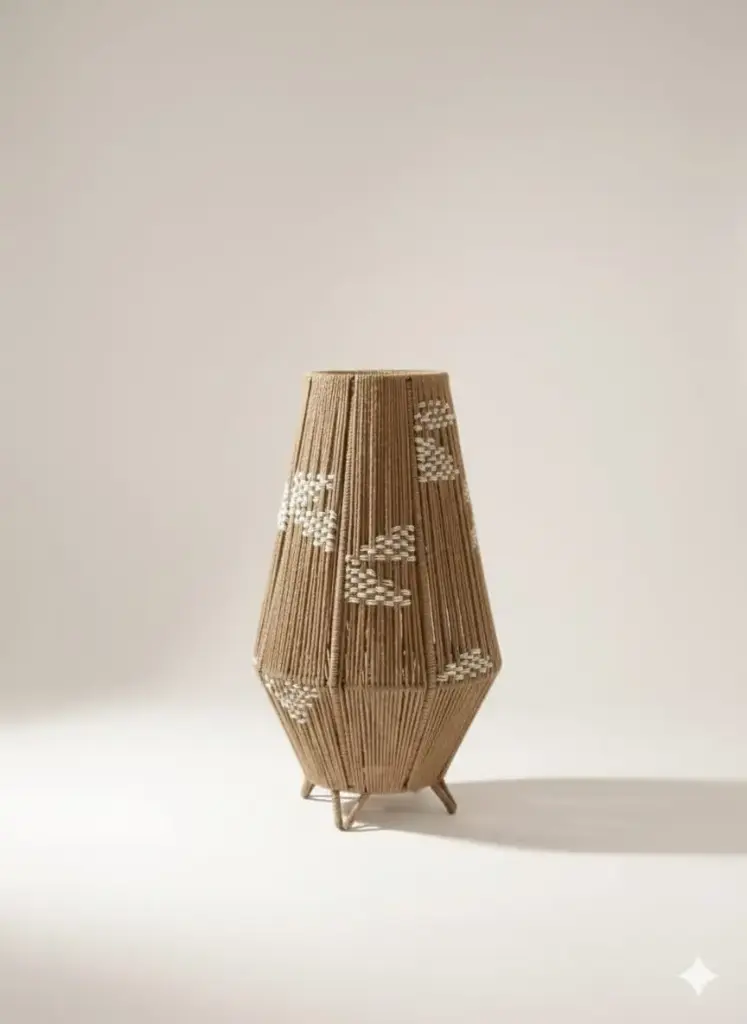Decorated Floor Jute Lampshade
