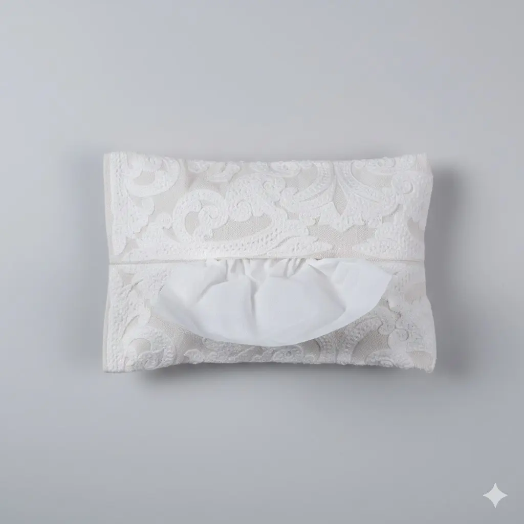 White Arabesque Tissue Cover