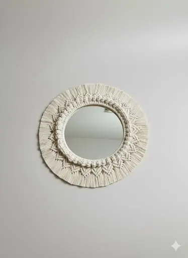 [h00014mc] Strings Macramé Mirror
