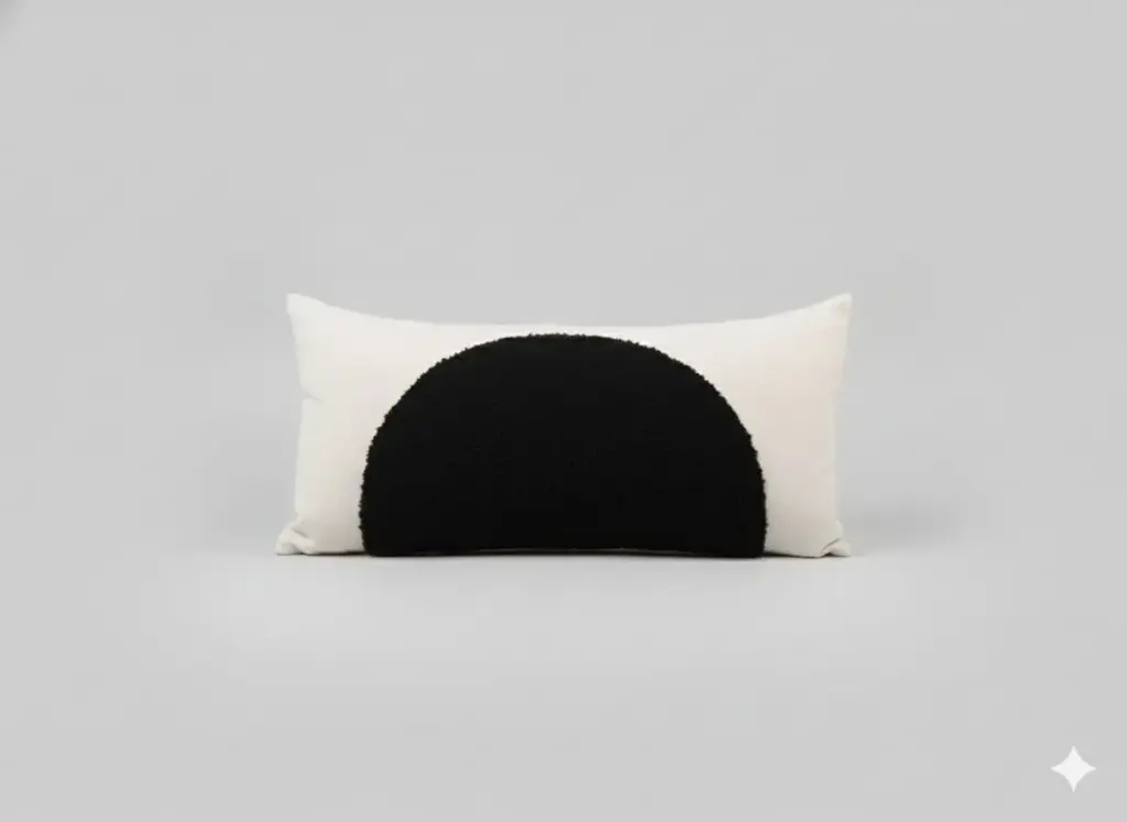 [c00019PCB] Half-Circle pattern cushion (black, With)