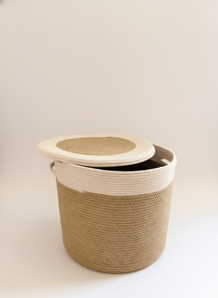Storage Jute Basket with lid