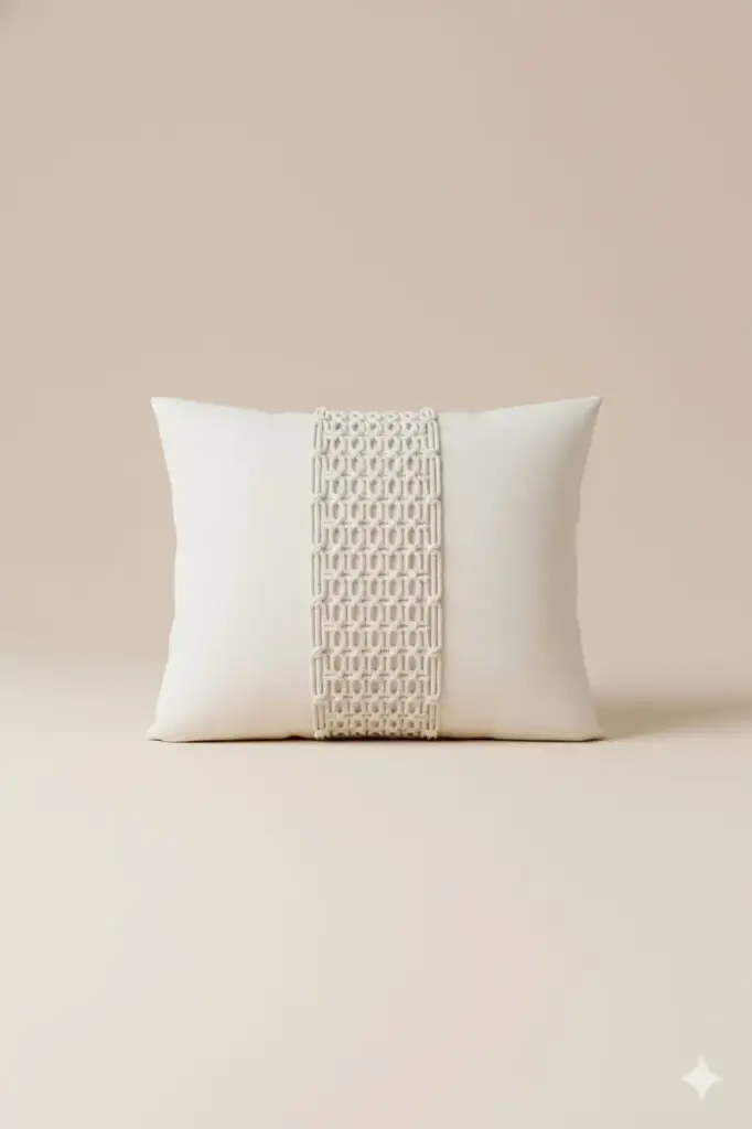 [C000100s] Square Knot Cushion  (45*45cm, With)