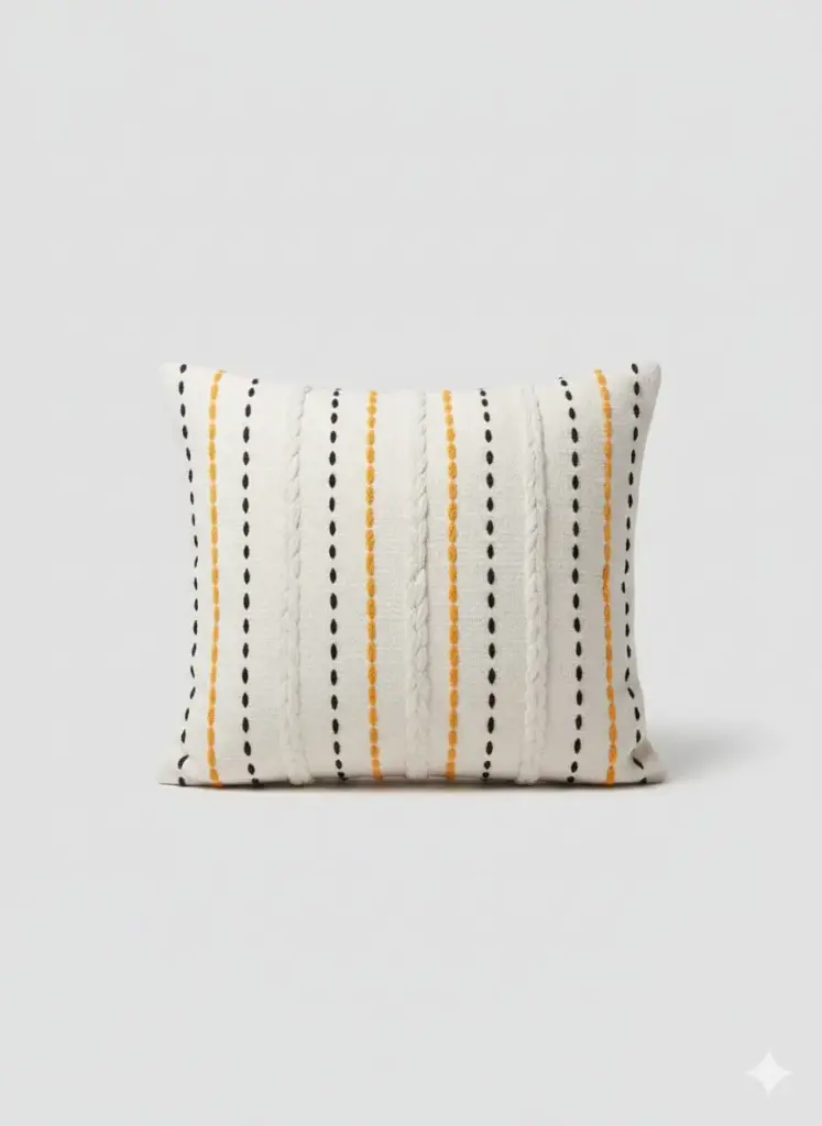 [c000sbc4055] Stripped braid kilim cushion (With)