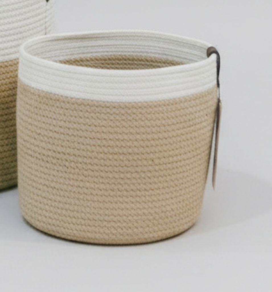 Jute organizing baskets
