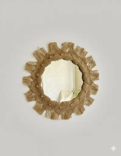 [h00011mJ] Jute Mirror 