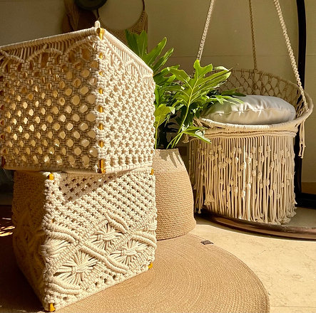 [ha00011mc] Honeycomb Macramé Box