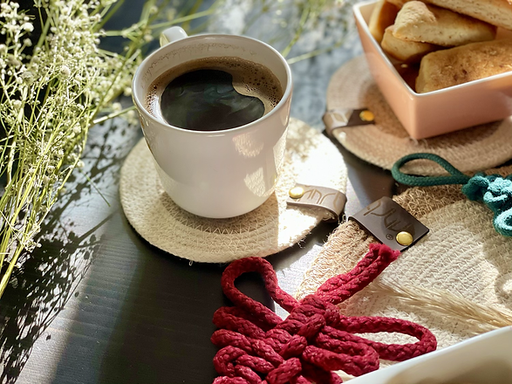 [ha00010scj4] Cotton-Jute Coasters-Set of 4 