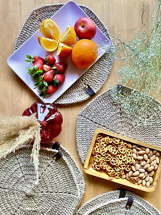 [ha00012cj2] Jute-knitted placemats-set of 6