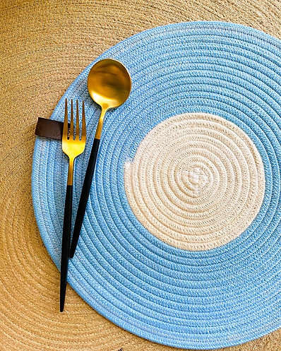 [ha00018scp6] Colored-cotton placemat-set of 6