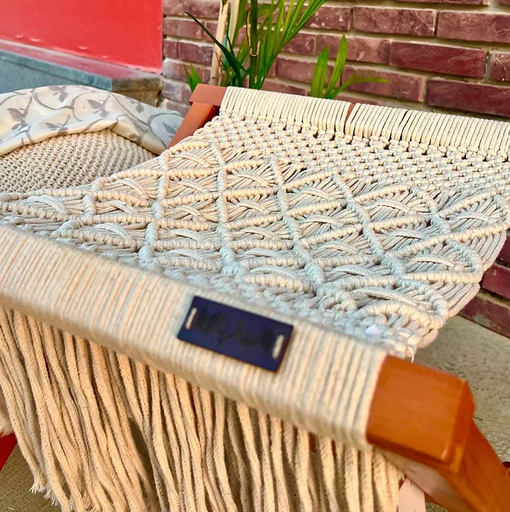 [hf00019mc] Macramé Luggage Rack