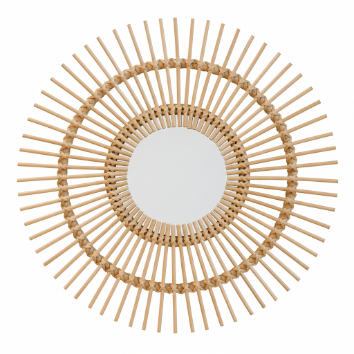 [1200110] Bamboo Circle Mirror