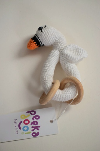 [2500R011] Silverwing the Swan Rattle