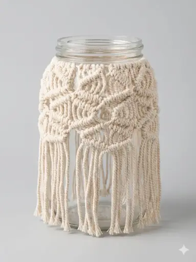 [h000056] Macrame Jar 1.8 Ltr