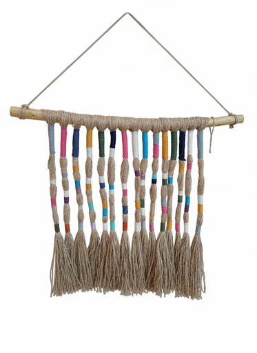 [h000bgwh] Boho Jute wall hang