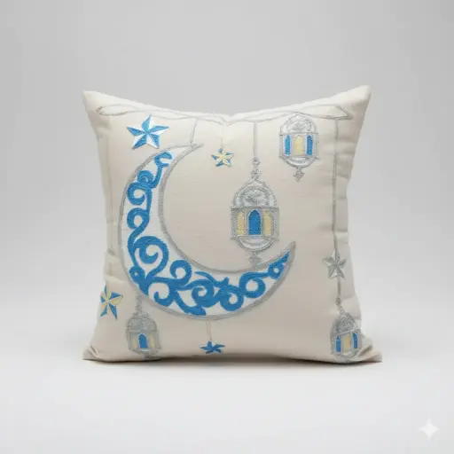[4300BBCC44] Baby Blue Ramdan Cushion