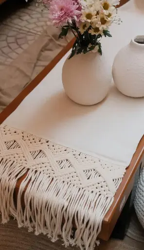 [ha000300MTR] Macrame Table Runner