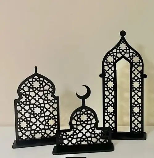 [rm000400mf] Ramadan mosque frames set of 3