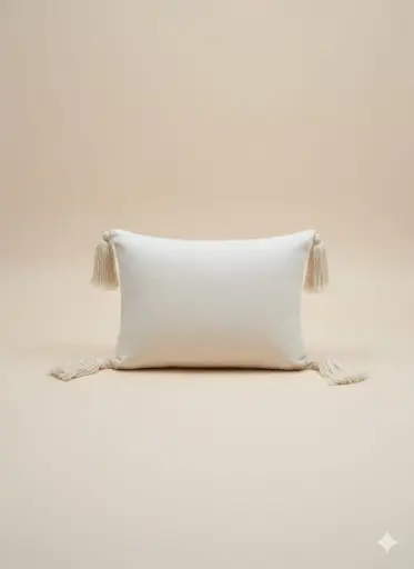 [C000100PT50*40] Plain Tassels Cushion