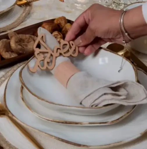 [ha000100WNR] Wooden Napkin Ring