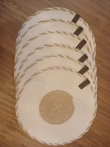 [ha0009bcj1] Braid Cotton Jute Placemat 