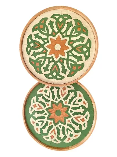 [3800100CGT] Charm green Table Set of 2 