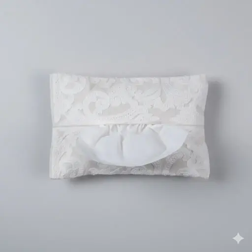 [4300TSCWA] White Arabesque Tissue Cover