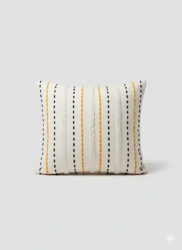 Stripped braid kilim cushion