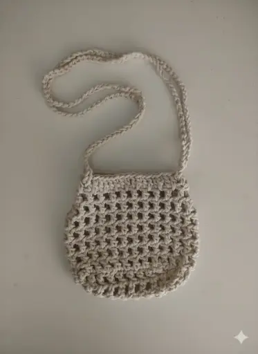 [f000nccb] Net Crochet Cross bag 